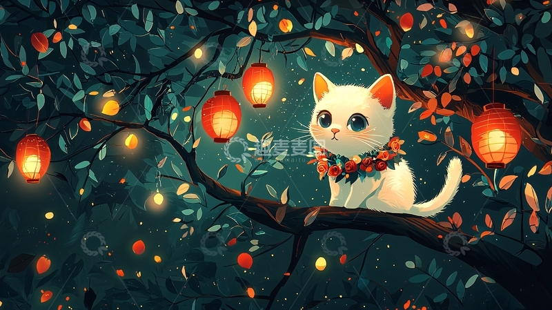 高清大图下载【趣麦麦图】树上萌宠小猫咪