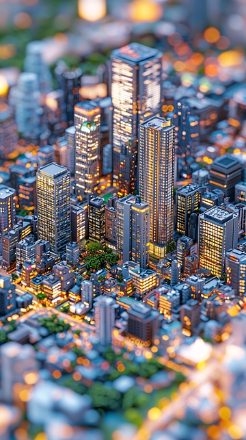 夜景都市俯瞰图