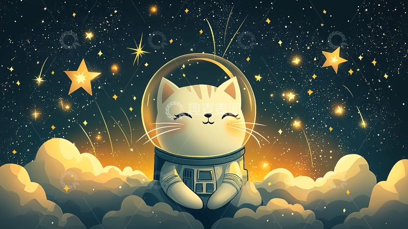 高清大图下载【趣麦麦图】太空猫