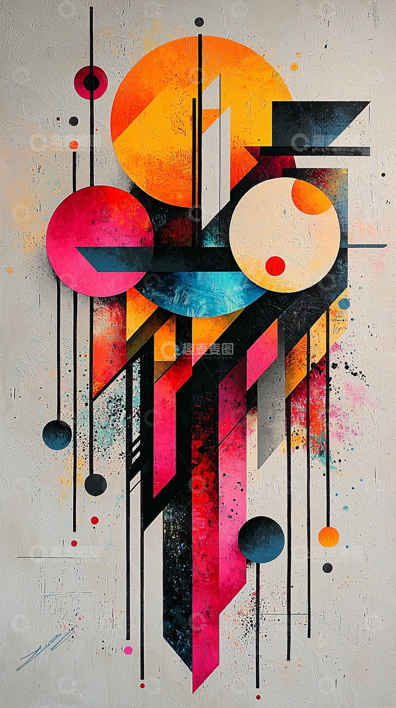 高清大图下载【趣麦麦图】抽象几何彩色图形