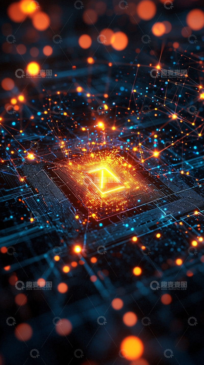 高清大图下载【趣麦麦图】光影科技感芯片