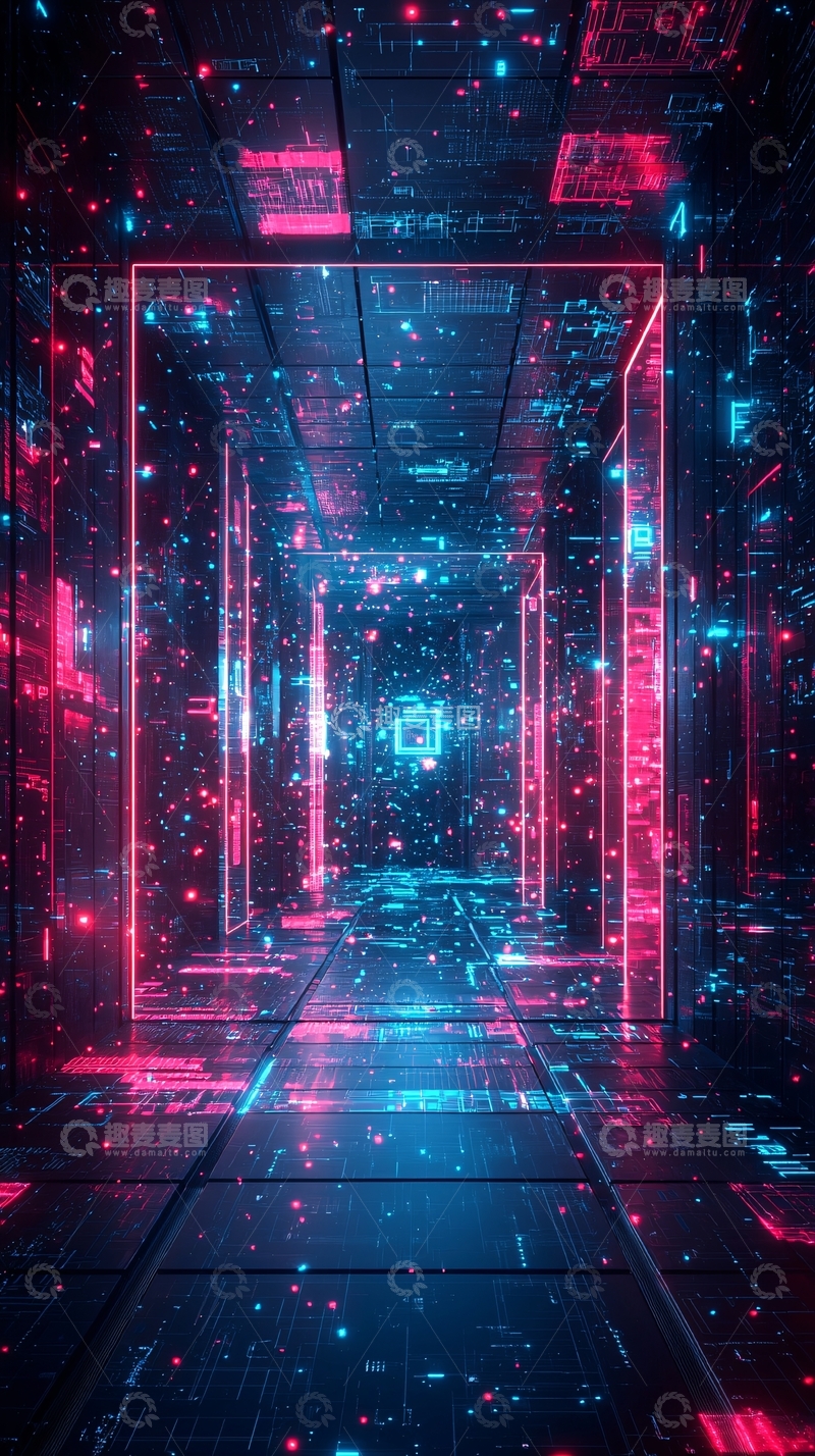 高清大图下载【趣麦麦图】赛博朋克风格通道
