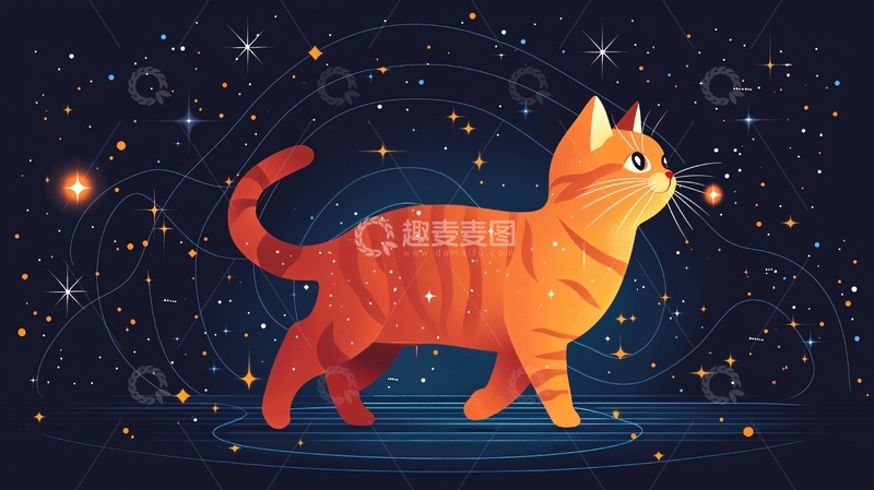 高清大图下载【趣麦麦图】宇宙猫咪