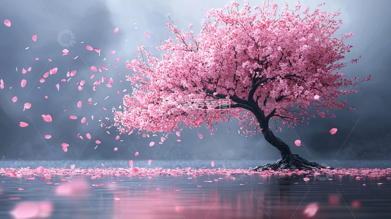 高清大图下载【趣麦麦图】唯美粉色樱花树