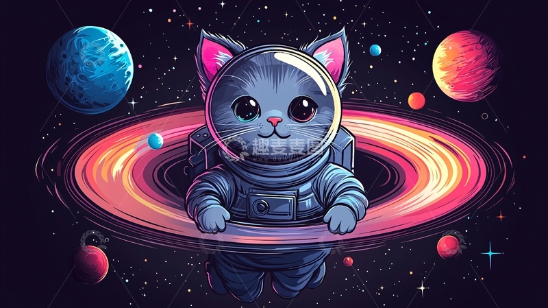 高清大图下载【趣麦麦图】太空猫