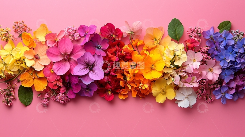 高清大图下载【趣麦麦图】彩虹花朵