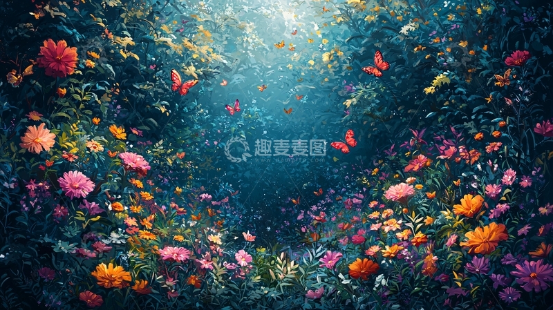 高清大图下载【趣麦麦图】梦幻花海