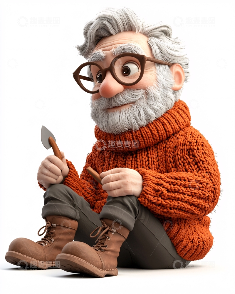 高清大图下载【趣麦麦图】卡通老头