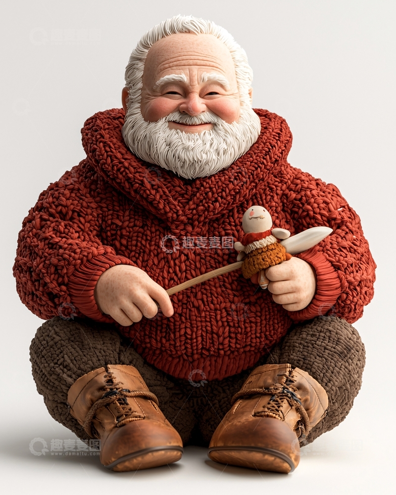 高清大图下载【趣麦麦图】慈祥圣诞老人雕像