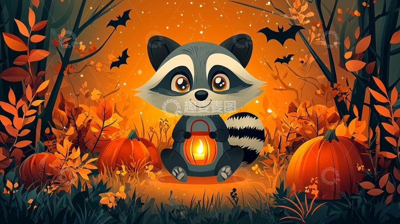 高清大图下载【趣麦麦图】可爱浣熊