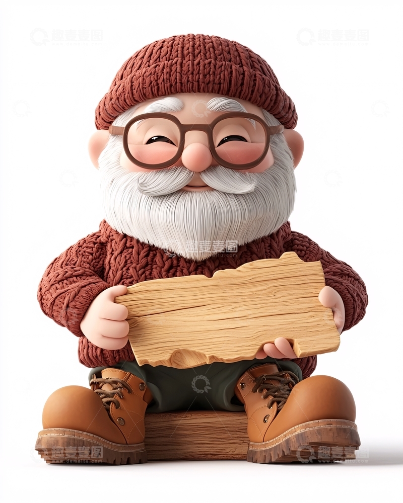 高清大图下载【趣麦麦图】可爱卡通老爷爷