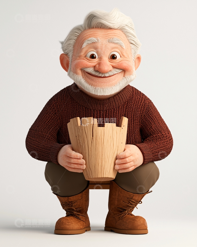 高清大图下载【趣麦麦图】卡通爷爷
