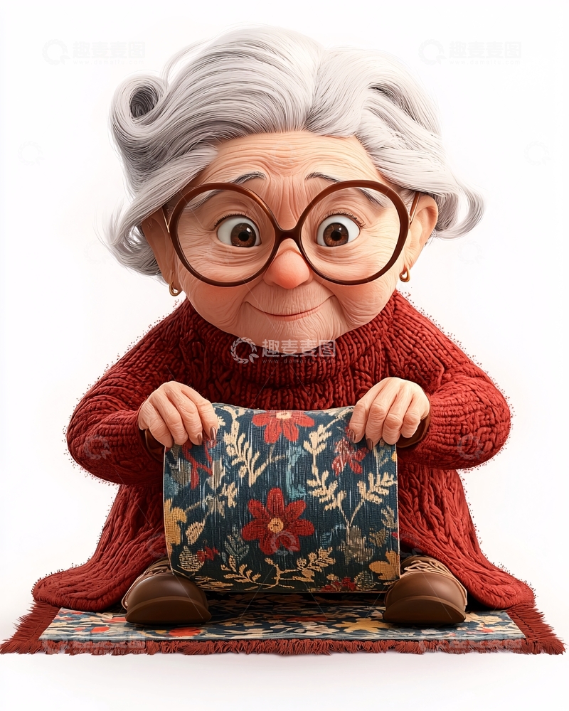 高清大图下载【趣麦麦图】慈祥的老奶奶