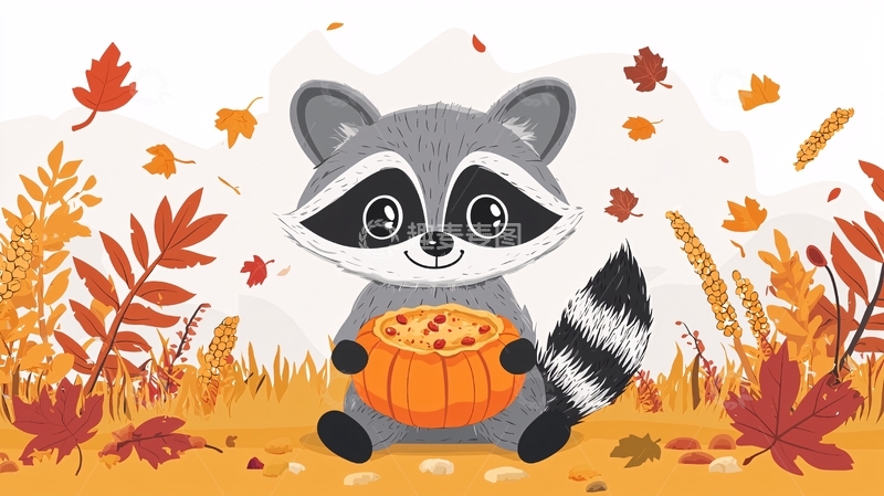 高清大图下载【趣麦麦图】可爱浣熊