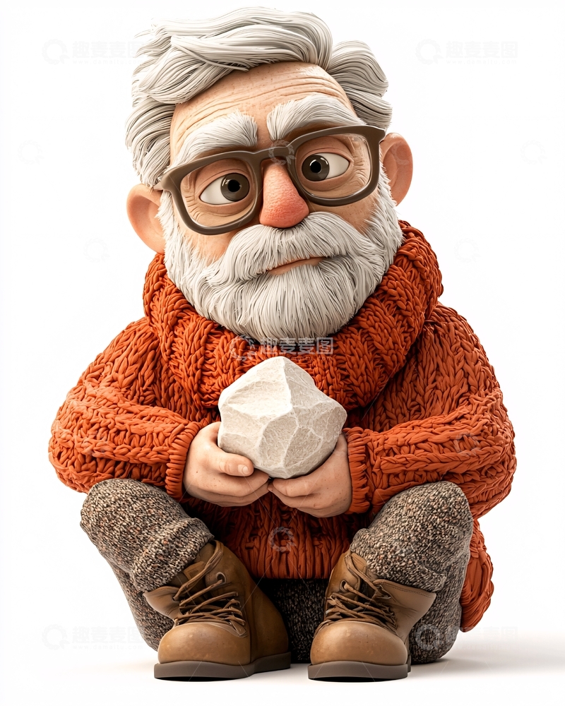 高清大图下载【趣麦麦图】卡通老爷爷