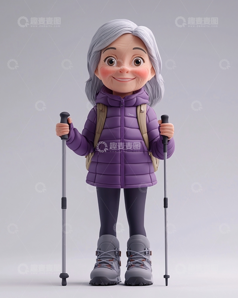 高清大图下载【趣麦麦图】卡通银发女孩