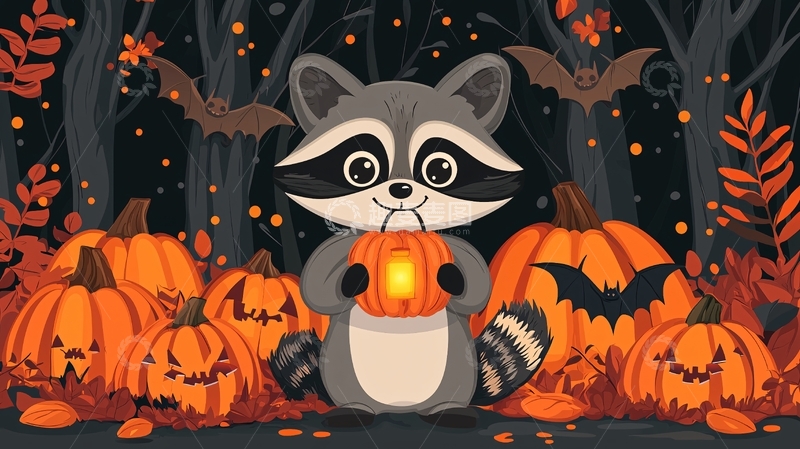 高清大图下载【趣麦麦图】卡通浣熊