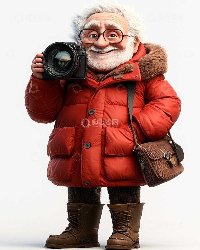 高清大图下载【趣麦麦图】卡通老爷爷