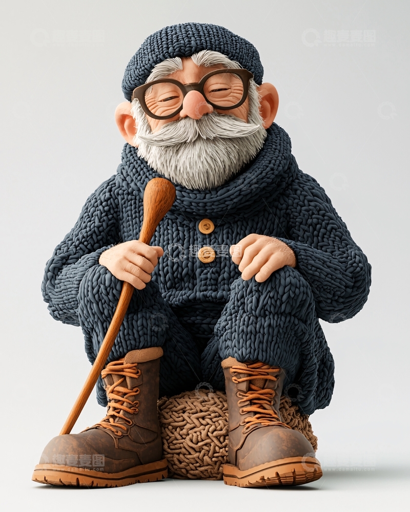 高清大图下载【趣麦麦图】慈祥的老爷爷卡通形象