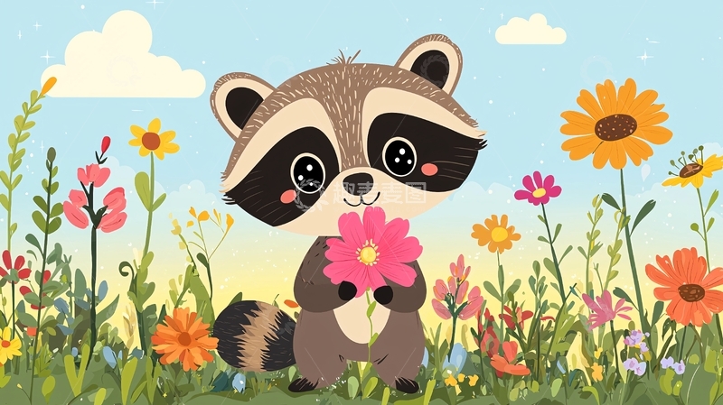 高清大图下载【趣麦麦图】卡通浣熊