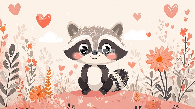 高清大图下载【趣麦麦图】可爱浣熊