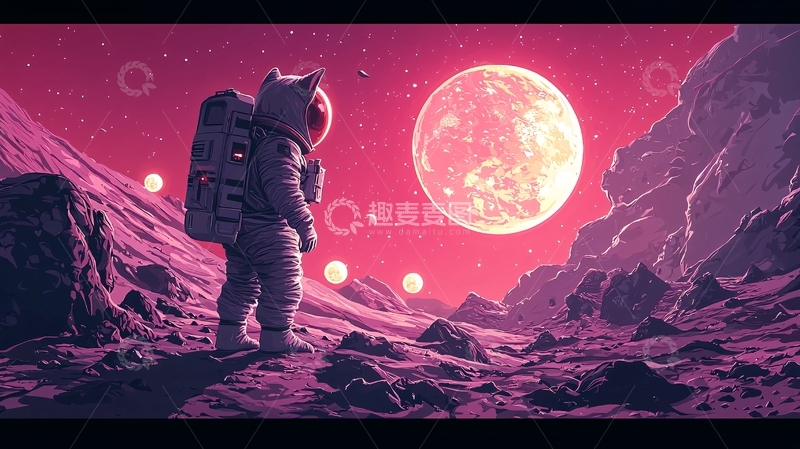 高清大图下载【趣麦麦图】太空宇航员