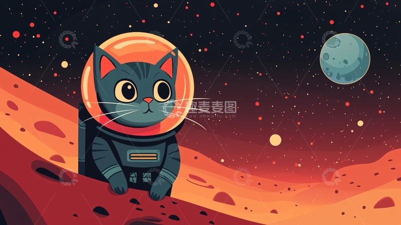 高清大图下载【趣麦麦图】太空猫