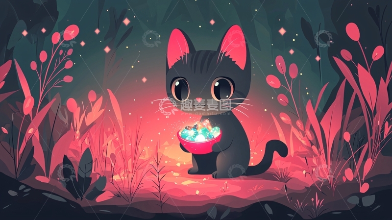 高清大图下载【趣麦麦图】黑猫