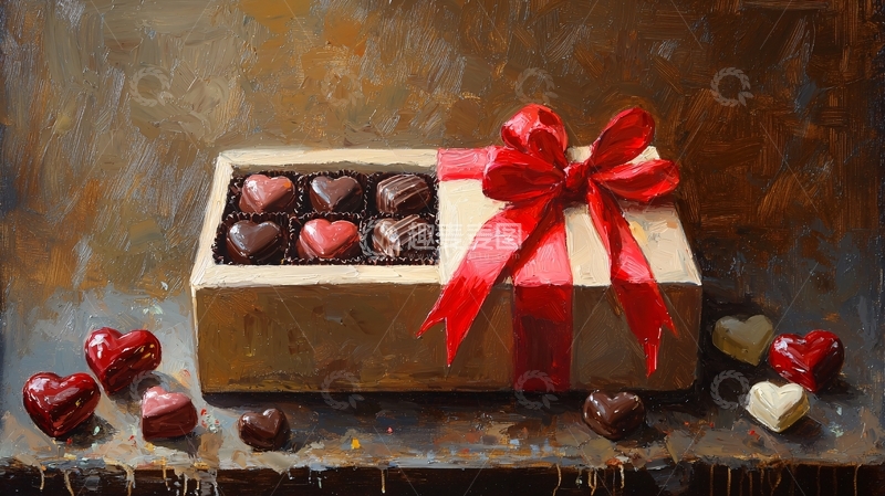 高清大图下载【趣麦麦图】心形巧克力礼盒
