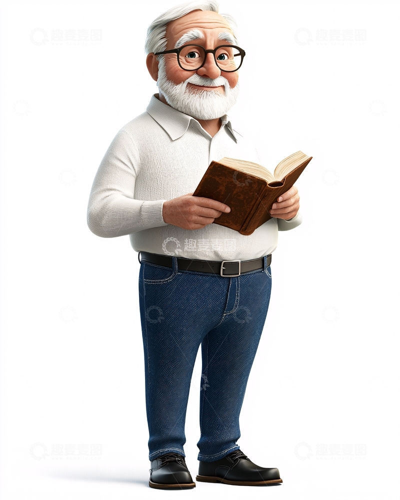 高清大图下载【趣麦麦图】卡通老人