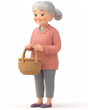 慈祥的卡通老奶奶