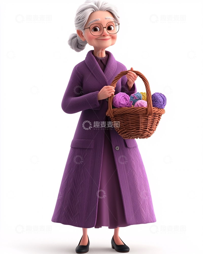 高清大图下载【趣麦麦图】卡通慈祥老奶奶