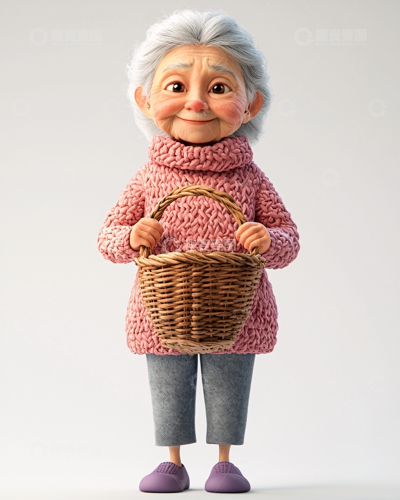 高清大图下载【趣麦麦图】卡通老奶奶