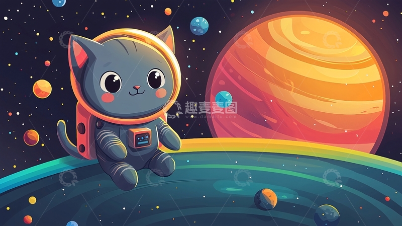高清大图下载【趣麦麦图】太空猫