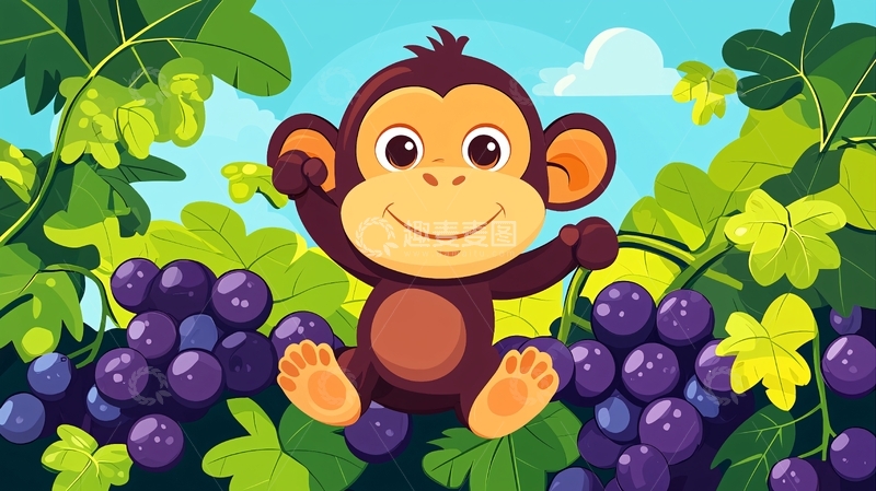 高清大图下载【趣麦麦图】卡通小猴子