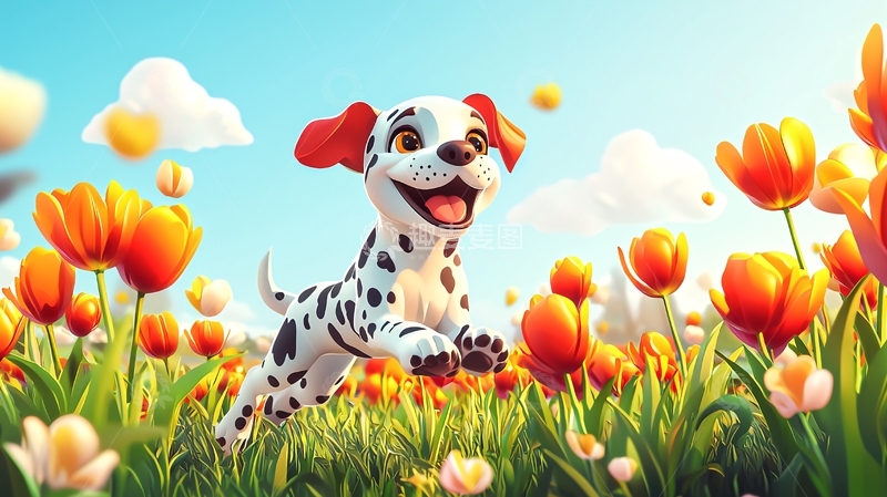 高清大图下载【趣麦麦图】卡通小狗