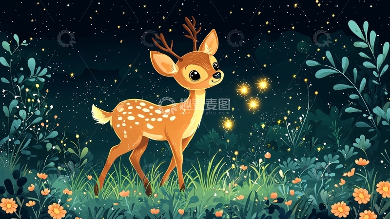 星空下的小鹿