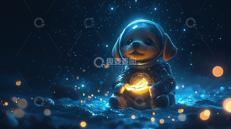 高清大图下载【趣麦麦图】太空狗狗