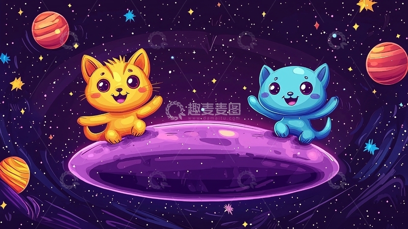 高清大图下载【趣麦麦图】太空猫咪
