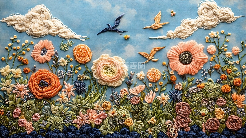 高清大图下载【趣麦麦图】立体绣花