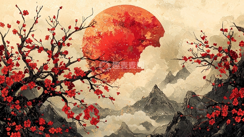 高清大图下载【趣麦麦图】红月