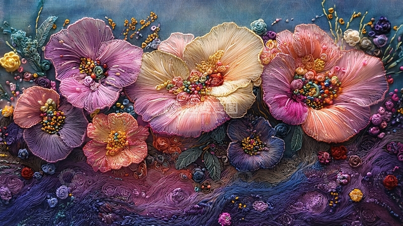 高清大图下载【趣麦麦图】丝线绣花作品