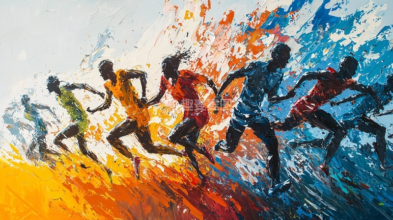 高清大图下载【趣麦麦图】奔跑的人群