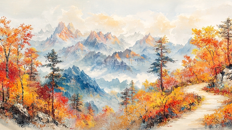 高清大图下载【趣麦麦图】秋色山景