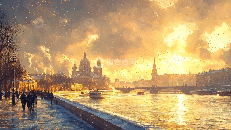 高清大图下载【趣麦麦图】冬日圣彼得堡雪景