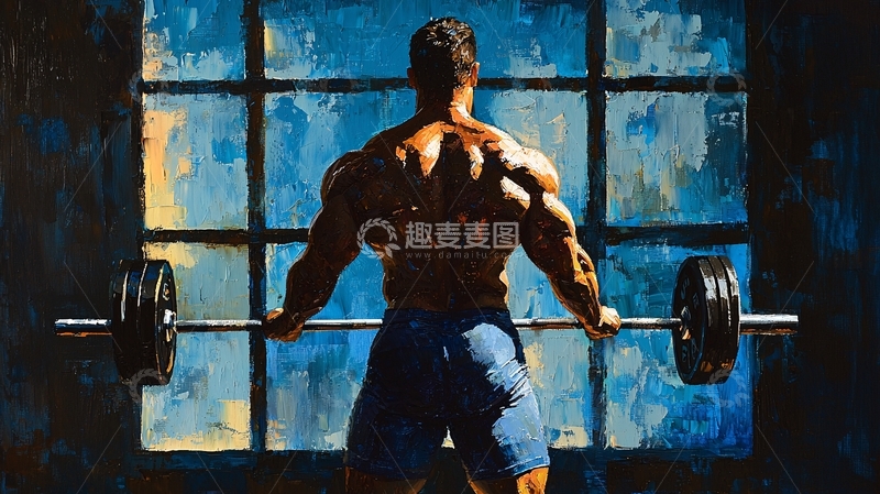 高清大图下载【趣麦麦图】-健美运动员背影