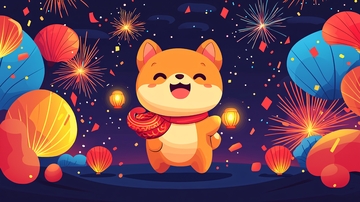 新年快乐柴犬
