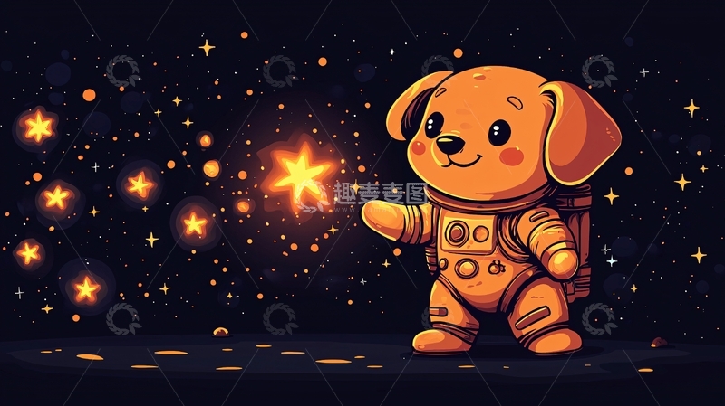 高清大图下载【趣麦麦图】太空狗狗