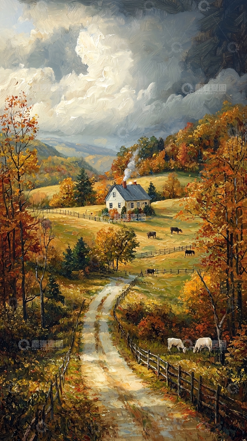 高清大图下载【趣麦麦图】秋日乡间小屋