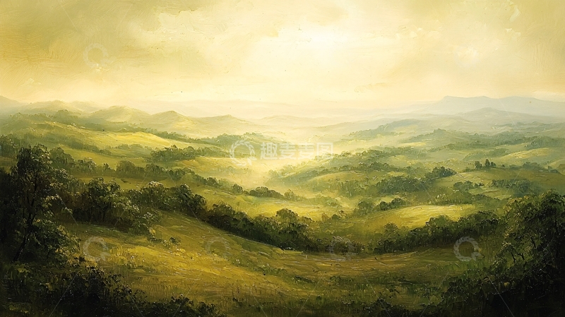 高清大图下载【趣麦麦图】黄昏时分山峦景色